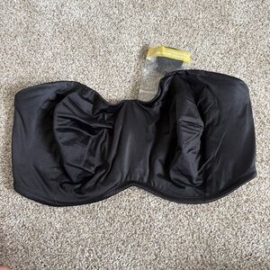 Delimira Black Strapless Bra with Underwire Sexy NWT Plus Size 38G Minimizer